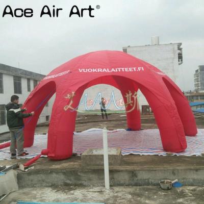 China Full Diameter 3m H 6m Portable Red Inflatable Spider Tent Party Event Marquee Gazebo Tent for Promotion and Car Shelter or Rental for sale