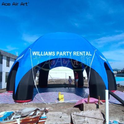 China Portable Black Blue Blue Tarpaulin Party Tent Inflatable Dome Spider Dome Canopy 8m Diameter Trade Show House Balloon For Rental In USA for sale