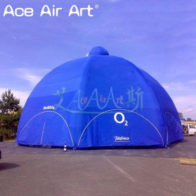 China Portable Blue Tarpaulin 12m Full Diameter Inflatable Sunshade Party Dome Advertising Tent Can Be Added With Logo For Car Promotion for sale