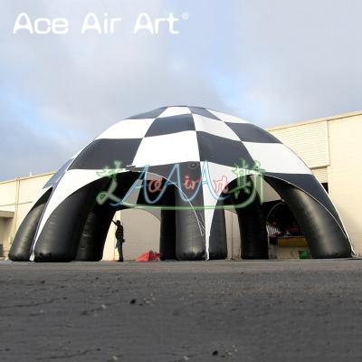 China Portable Black And White 8 Legs Inflatable Tent With Full Tarpaulin And Blower For Advertising / Party / Promotion / Giant Event for sale