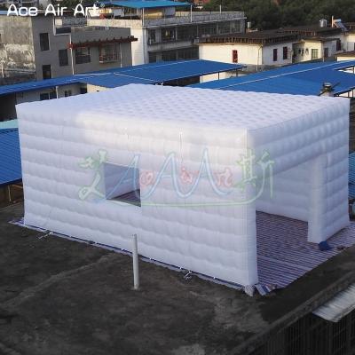 China Portable 8m L x 5m W X 3.6m H Side Door Cube Party Ceiling White Square Inflatable Marquee Tent For Trade Show Or Garage for sale