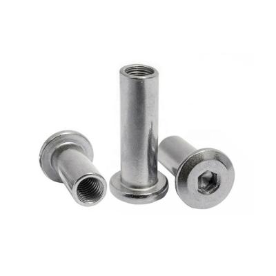 China Heavy Industry Flat Head Hex Socket Barrel Nut Furniture Connector Binding Post Nuts for sale