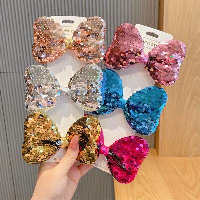 China Hot Sale Fashion Quran Sequin Bowknot Babies Hair Clips Princess Hair Pins for sale