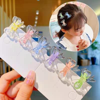 China Fashion Korean Colorful Light Butterfly Baby Hair Small Clips Cute Girls Hairpins for sale