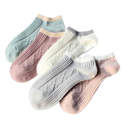 China 5pairs/set fashion high quality breathable cotton fashon women's cute short socks ankle socks for wholesale for sale