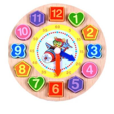 China Hot Selling Eary Baby Hand Catch Digital Animal Early Educational Mini Cartoon Wooden Clock Toys For Children for sale