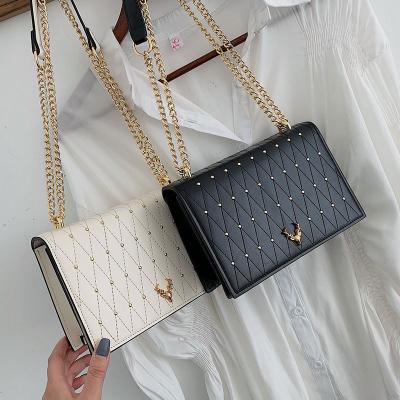 China High quality hot sale fashion rhombus diamond bag leather chain women shoulder handbag for sale