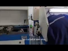 Video of online automatic inspection of steel pipe welds by eddy current flaw detector