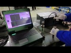 Portable eddy current equipment is used to inspect gear shafts