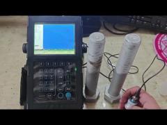 Non-destructive ultrasonic inspection of large-scale bolts using a portable device
