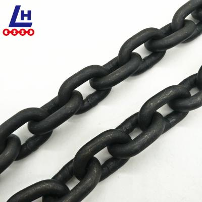 China Rigging 2mm-30mm EN818-2 G80 20Mn2 Black Alloy Steel Heavy Load Industrial Welded Lifting Chain for sale