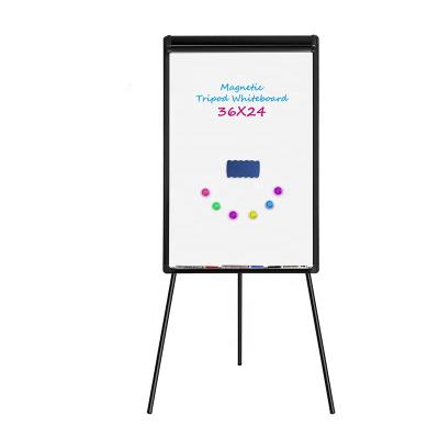 China Easy to Write and Clean Folding Magnetic Dry Erase Whiteboard with Adjustable Size Flip Chart Easel Marker Board for sale