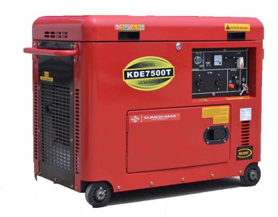 China Single Cylinder 11KVA Air Cooled Portable Diesel Generator KDE7500T for sale