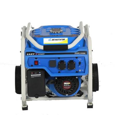 China china factory gasoline generator engine 3.2kw 3.5kw 3.8kw223CC small electric portable gasoline generator with wheels 3OOOEW-T2 for sale