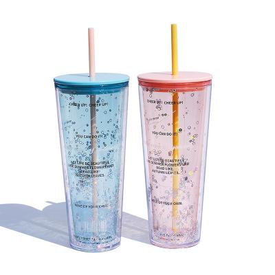 China Wholesale 2011 Creative Female Girlwill Gift Summer Viable Plastic Ice Water Straw Cup for sale