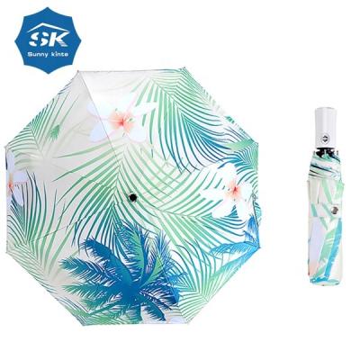 China 21Inch X Traditional Auto Fold Umbrella 8Panels 3 Folded Printed Umbrella for sale