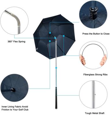 China Minimalist Popular Golf Club Drizzle Golf Club Bag Umbrella White Golf Bag Umbrella for sale