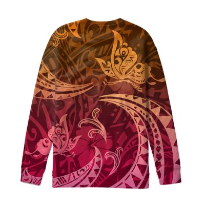 China QUICK DRY Colorful Polynesian Tribal Butterfly Print Women Sweatshirts Customized Oversized Woman Ladies Fall Fashionable Winter Pullover Tops for sale