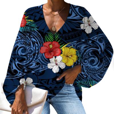 China Sexy V-Neck Big Size Women Clothing Breathable Customized Blouses 2022 Hot Chiffon Blouse Female Lantern Sleeve Trend Casual Shirts for sale