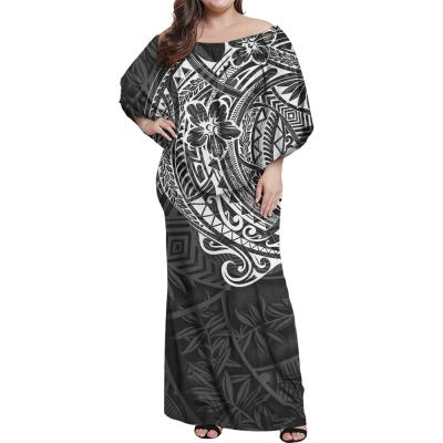 China Elegant Samoa Evening Dress Women Ladies Anti-Static Tattoo Polynesian Print Sexy Chill Long Dresses Plus Size Loose Casual Dress for sale