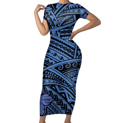 China Breathable Polynesian Tribal Style Night Club Dinner Dresses For Lady Casual Female Women Spring Summer Sexy Bodycon Short Sleeve for sale