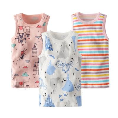 China Viable Summer Style Custom Girls Beach Top Cotton Kids Printed Singlet Baby Knit Kids Girls Camisole Wholesale/ODM/OEM for sale