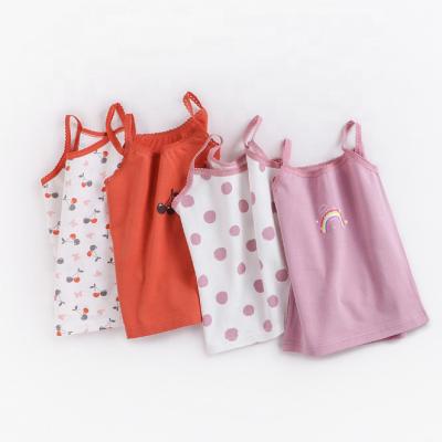 China Eco-Friendly Clothing Set Girls Summer Slim Sleeveless Shirt Cotton Bottomed Cartoon Vest Wholesale/ODM/OEM for sale