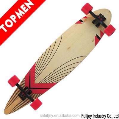 China Maple Fish Shape Longboard 7Plies Maple Skateboard for sale