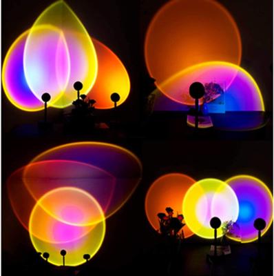 China Eco-friendly Colorful Background Wall Light Emitting Rainbow Night Light Emission Sunset LED Coffe Store Shop Lamp Home Photo Props for sale