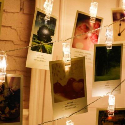 China 2021 Eco-friendly Battery Operated Photo Clips Hanging Photos Notes String Fairy Lights Festival Party Photos Wall Decoration for sale