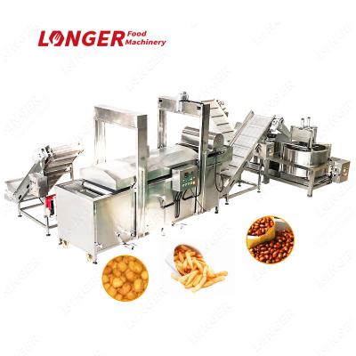 China food & Beverage Shops Chin Chin Frying Equipment Industrial Automatic Continuous Fryer Nuts Potato Chips Frying Machine for sale