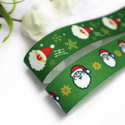 China Best Viable Selling Deer Santa Claus Decoration Ribbon For Christmas Merry Christmas Ribbon Muffin Christmas Tree for sale