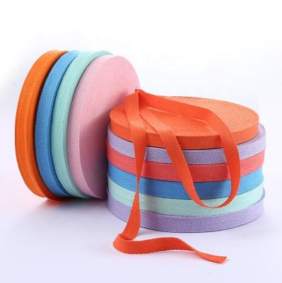 China Sustainable 100% Colored Cotton Cotton Twill Ribbon Custom Herringbone Ribbon for sale