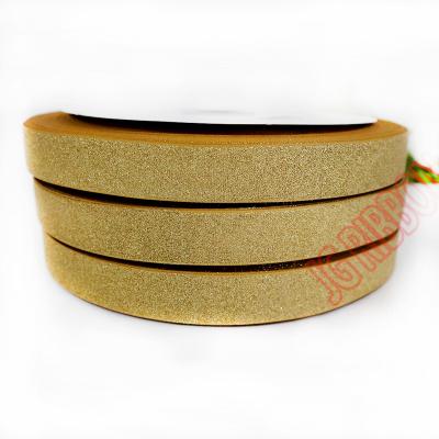 China Soft 100% Polyester Gold Glitter and Sparkle Printed Glitter Grosgrain Satin Ribbon for sale