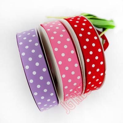 China Viable White Polka Dot Ribbon With multicolor and multi-size 196 colors in stock for sale