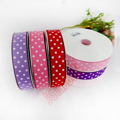 China Viable Custom White Polka Dot Ribbon With multicolor and multi-size 196 colors for sale