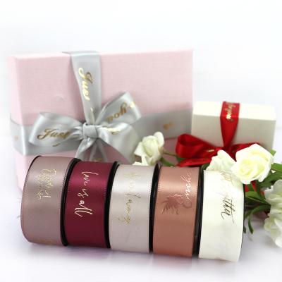 China Viable Factory OEM Custom Sizes Brand Logo Artwork Printed Satin Silk Ribbon With Logo for sale