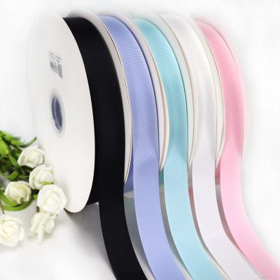 China Custom viable hot sale logo gold silver aluminum soild color grosgrain ribbon with logo for sale