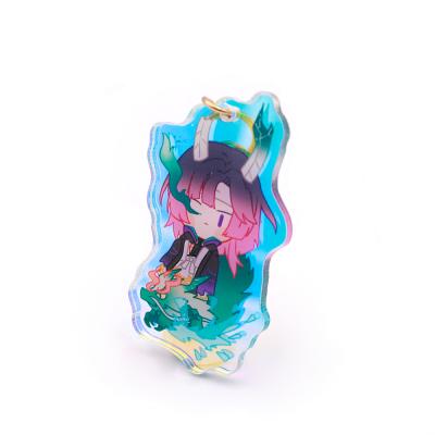 China Charming Anime Colorful Eco-friendly Acrylic Plastic Make Your Own Custom Gold Acrylic Key Chain for sale