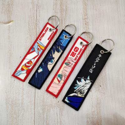 China Personalized Design Eco-friendly Logo Keyring Embroidery Custom Shape Keychain for sale