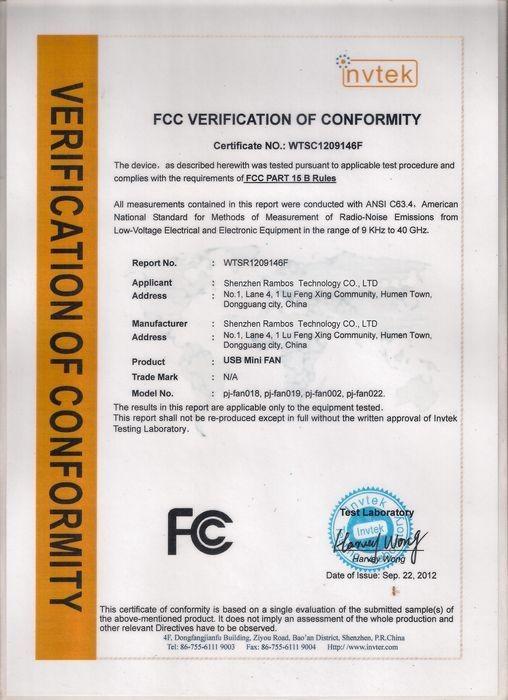 FCC Verification of Conformity - Shenzhen Rambos Technology Co., Ltd.