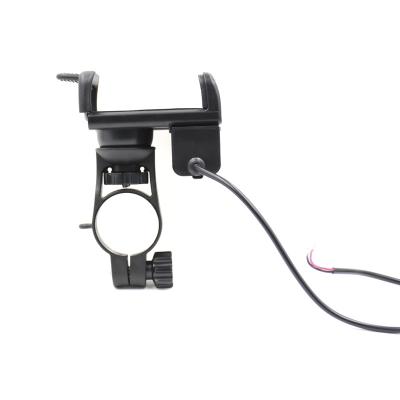 China Adjustable Clamp Stand Bike Mount Cell Phone Gps Holder With Charger , 360 Rotating for sale