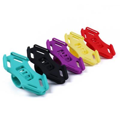 China Flexible Silicone Bike Handlebar Cellphone Mount Rubber Strap Holder for 4.5-6.0 Inch Phone in Five Bright Color for sale