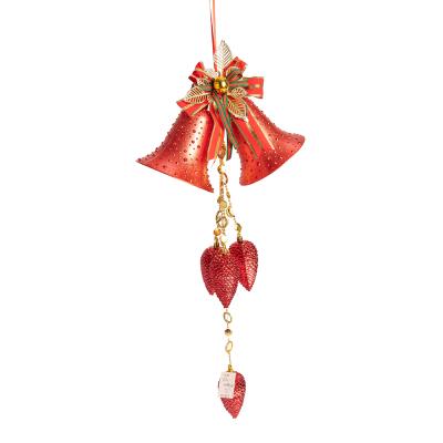 China Plastic Christmas Bells Outdoor Hanging Chirstmas Decor Christmas Bell Red Gold Large Decorative Pendant for sale