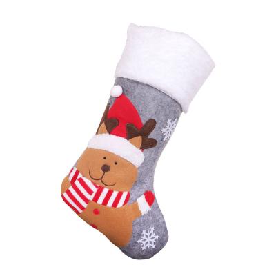 China Wholesale Cloth Merry Christmas Stocking Santa Socks Festival Present Home Decoration 4 Styles Party Ornament For Kid Gift for sale