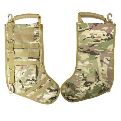 China Christmas Day Decoratiom Outdoor Tactical Christmas Stocking MOLLE Bag Christmas Stocking Ornaments Bag Xmas Stocking Gift Bag for sale