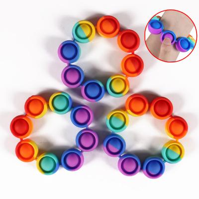 China Educational/Fantasy/Adult Sensory Bubble Push Toy Fidget Rainbow Bracelet Antistress Toys Reliver Stress Toys Children Decompression for sale