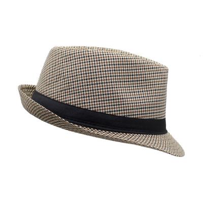 China Panama Hats Women Fedora Felt Cap Outdoor Sun Striped Hat For Men Fedora Hats Wholesale for sale