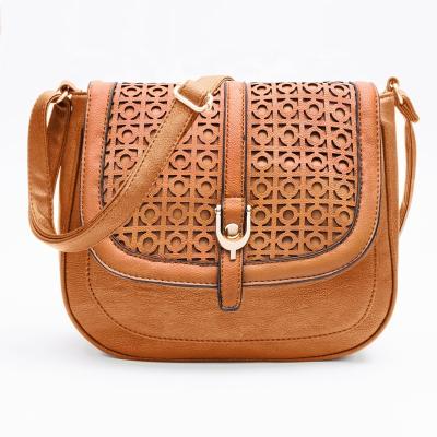 China NONE Ready To Ship Women Messenger Bag Leather Handbag Vintage Hollow Out Body Cross Shoulder Bag for sale