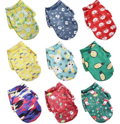 China Sustainable Pet Supplies Dog Clothes Fashion Slim Velvet Pet Floral Clothes Biped Sweater Dog Apparel for sale